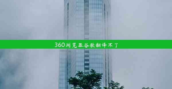 360浏览器谷歌翻译不了