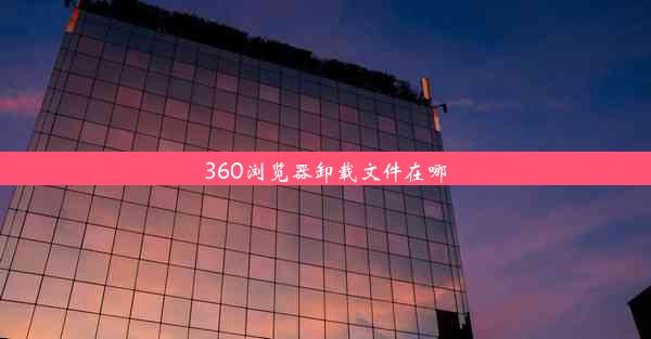 360浏览器卸载文件在哪