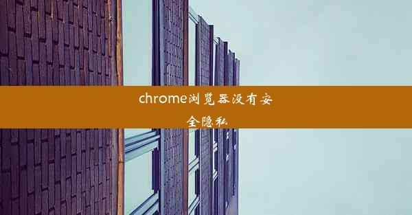 chrome浏览器没有安全隐私