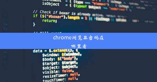 chrome浏览器密码在哪里看