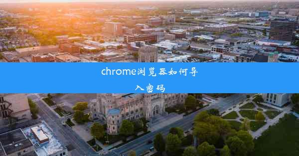 chrome浏览器如何导入密码