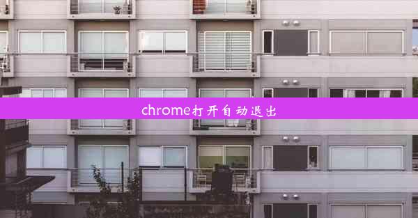 chrome打开自动退出