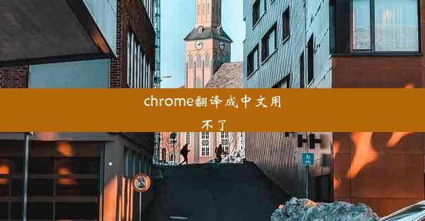 chrome翻译成中文用不了