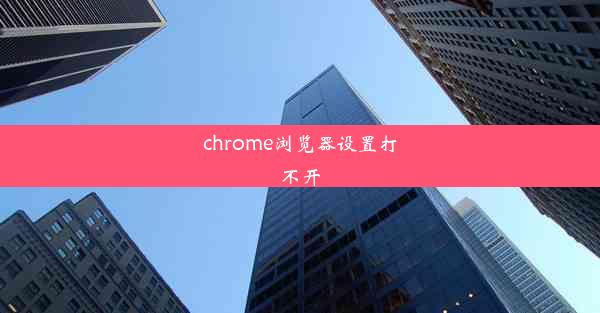 chrome浏览器设置打不开