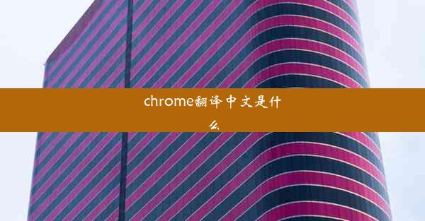 chrome翻译中文是什么