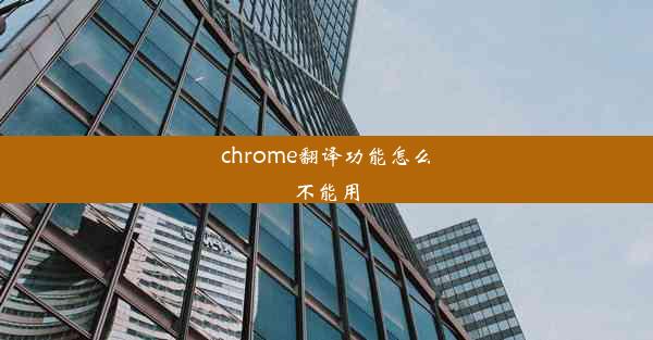 chrome翻译功能怎么不能用