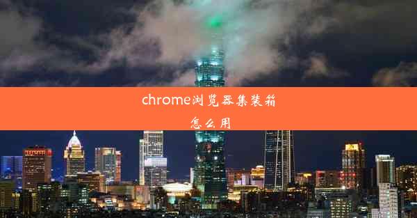 chrome浏览器集装箱怎么用