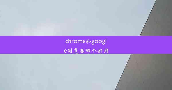 chrome和google浏览器哪个好用