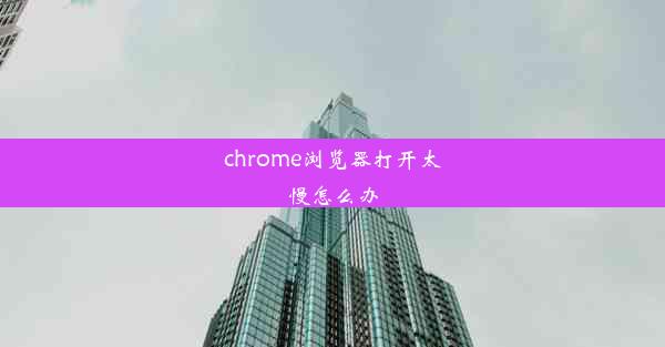 chrome浏览器打开太慢怎么办